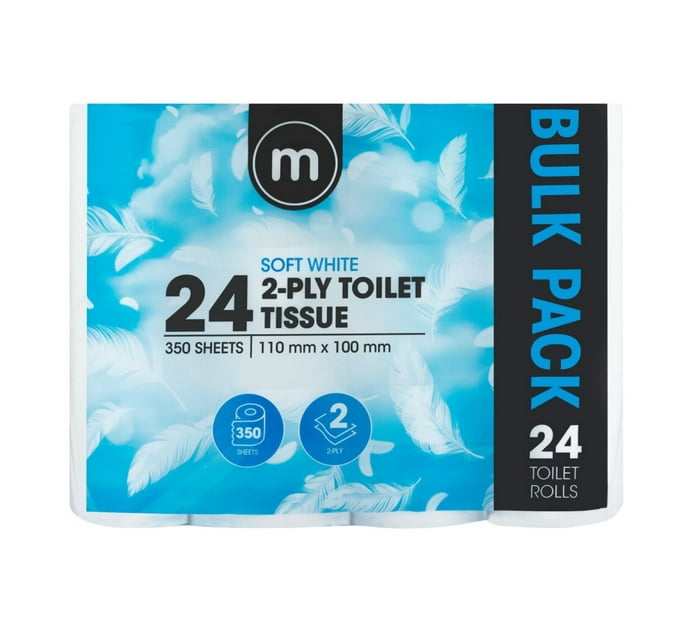 M 2 Ply Toilet Paper Roll (Pack of 2 x 24 Rolls)